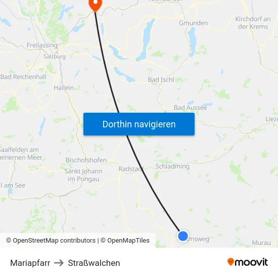 Mariapfarr to Straßwalchen map