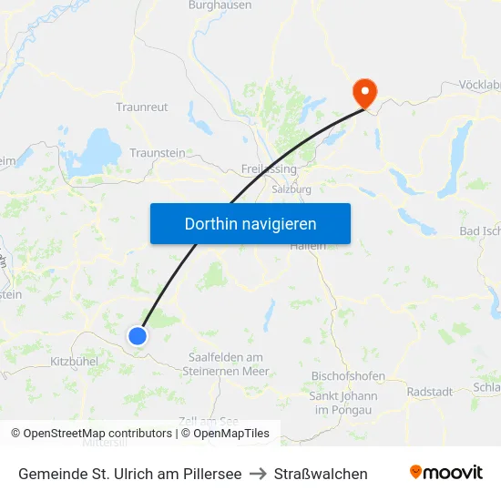 Gemeinde St. Ulrich am Pillersee to Straßwalchen map