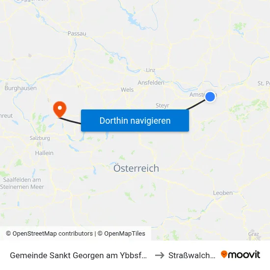 Gemeinde Sankt Georgen am Ybbsfelde to Straßwalchen map