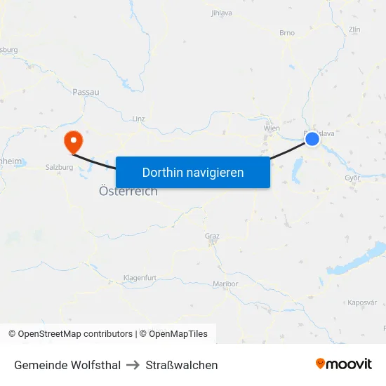Gemeinde Wolfsthal to Straßwalchen map