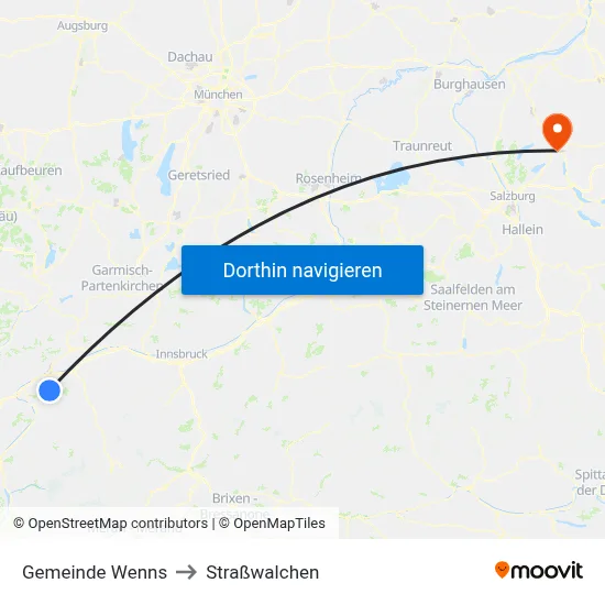 Gemeinde Wenns to Straßwalchen map