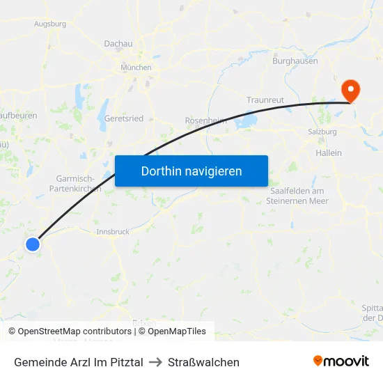 Gemeinde Arzl Im Pitztal to Straßwalchen map