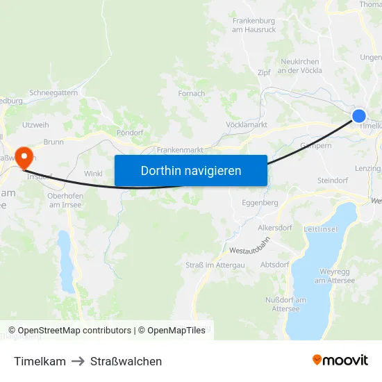 Timelkam to Straßwalchen map