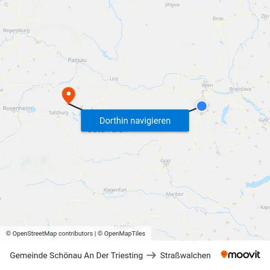 Gemeinde Schönau An Der Triesting to Straßwalchen map