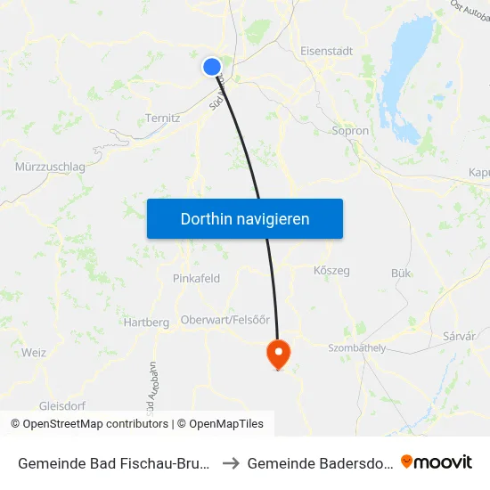 Gemeinde Bad Fischau-Brunn to Gemeinde Badersdorf map