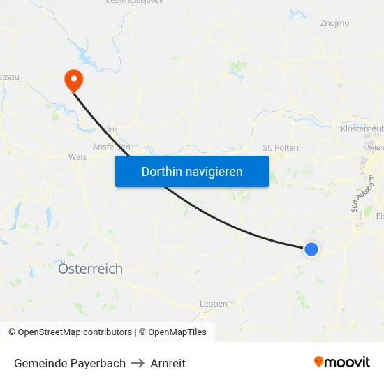 Gemeinde Payerbach to Arnreit map
