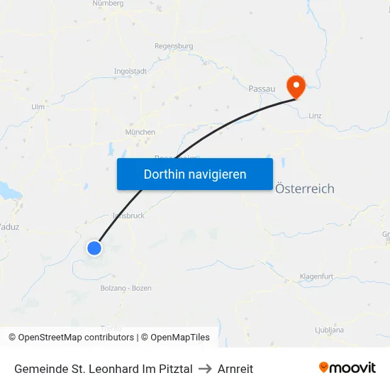 Gemeinde St. Leonhard Im Pitztal to Arnreit map