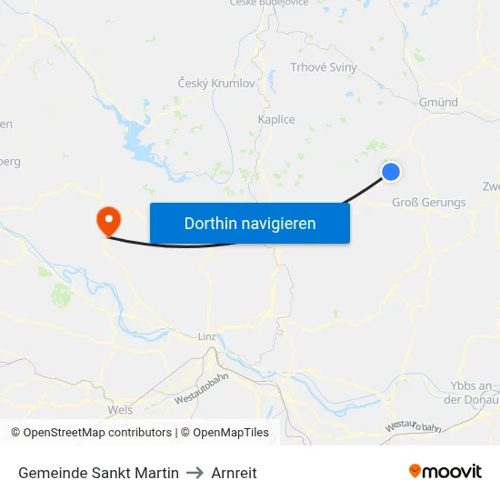 Gemeinde Sankt Martin to Arnreit map