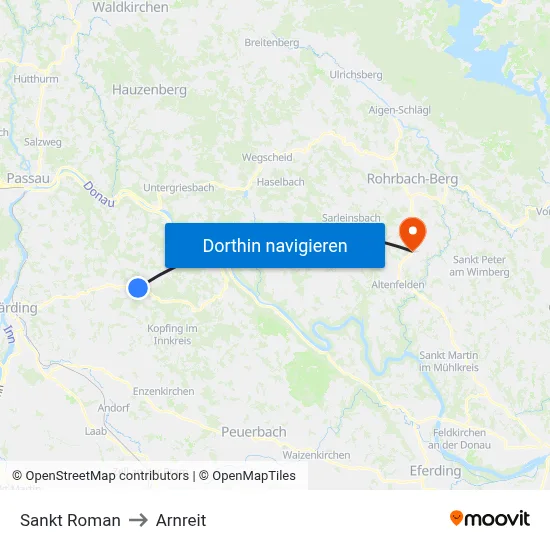 Sankt Roman to Arnreit map