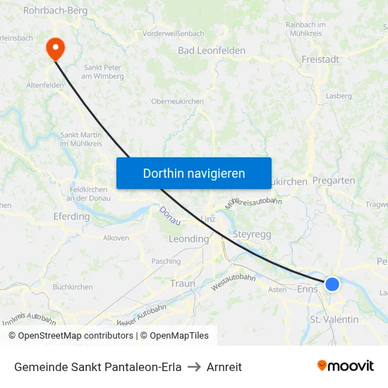 Gemeinde Sankt Pantaleon-Erla to Arnreit map