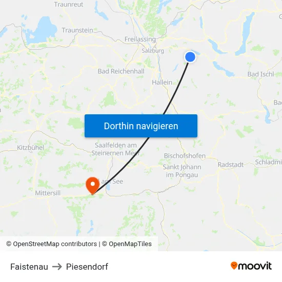 Faistenau to Piesendorf map