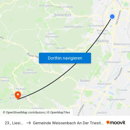 23., Liesing to Gemeinde Weissenbach An Der Triesting map
