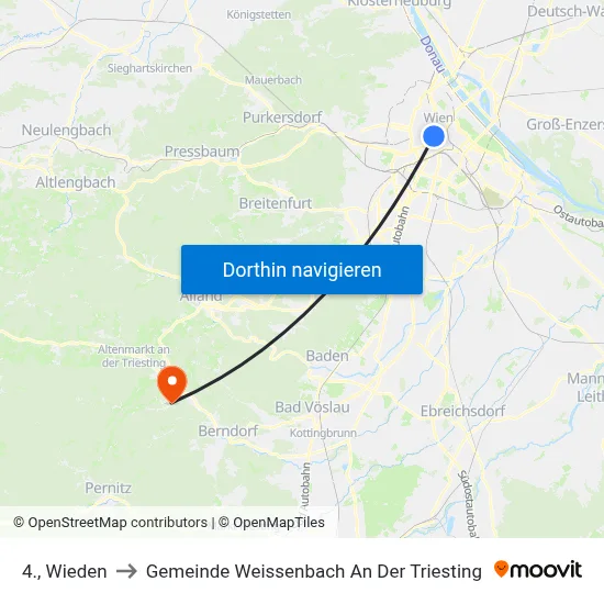 4., Wieden to Gemeinde Weissenbach An Der Triesting map