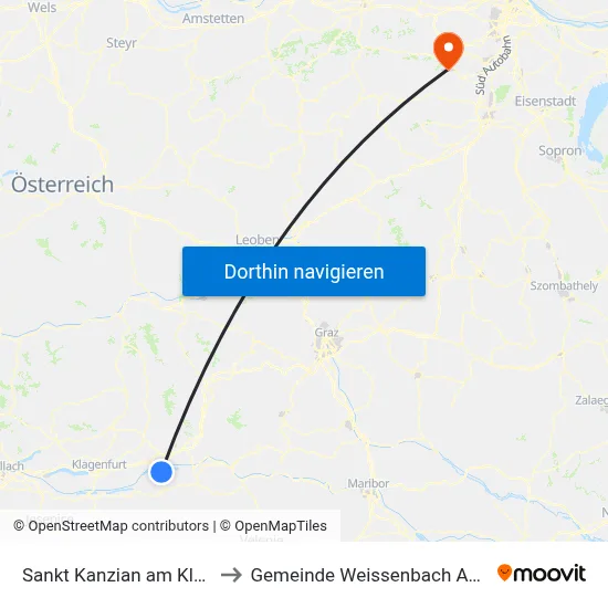 Sankt Kanzian am Klopeiner See to Gemeinde Weissenbach An Der Triesting map