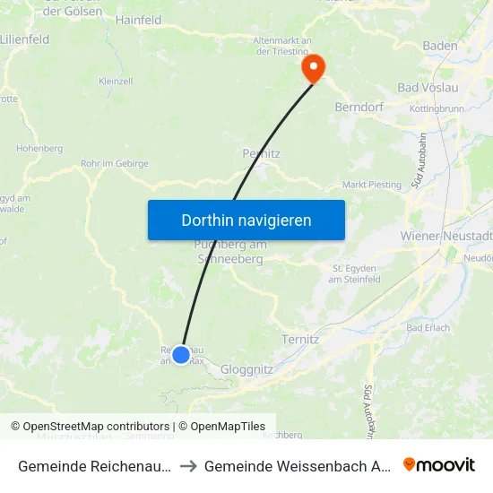 Gemeinde Reichenau An Der Rax to Gemeinde Weissenbach An Der Triesting map
