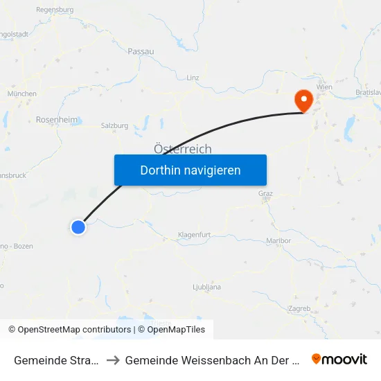 Gemeinde Strassen to Gemeinde Weissenbach An Der Triesting map