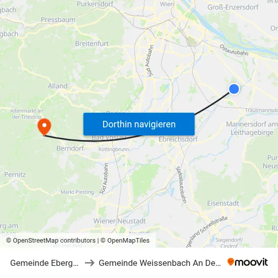 Gemeinde Ebergassing to Gemeinde Weissenbach An Der Triesting map