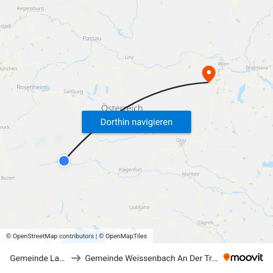 Gemeinde Lavant to Gemeinde Weissenbach An Der Triesting map