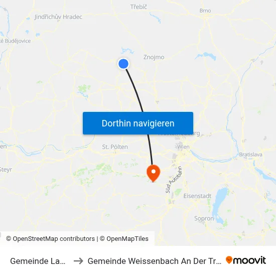 Gemeinde Langau to Gemeinde Weissenbach An Der Triesting map
