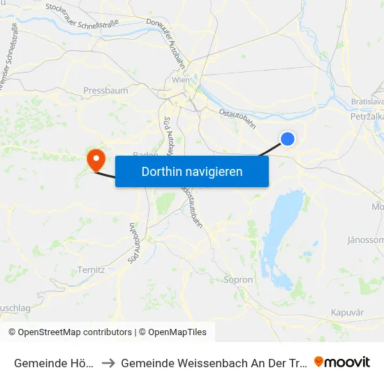 Gemeinde Höflein to Gemeinde Weissenbach An Der Triesting map