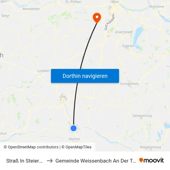 Straß In Steiermark to Gemeinde Weissenbach An Der Triesting map