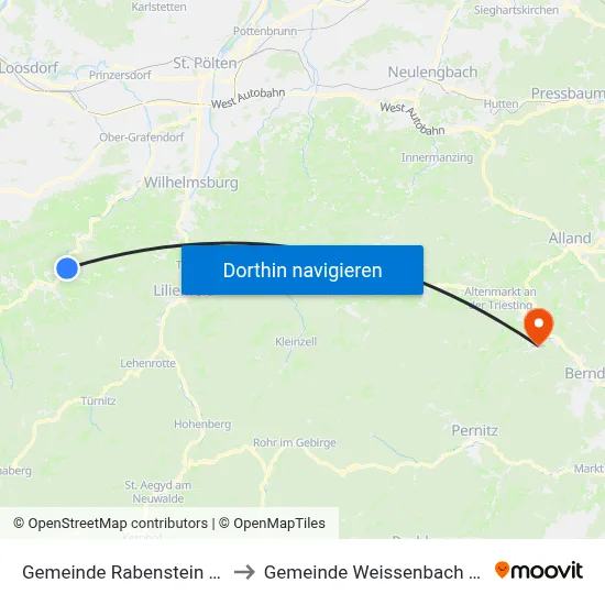 Gemeinde Rabenstein An Der Pielach to Gemeinde Weissenbach An Der Triesting map