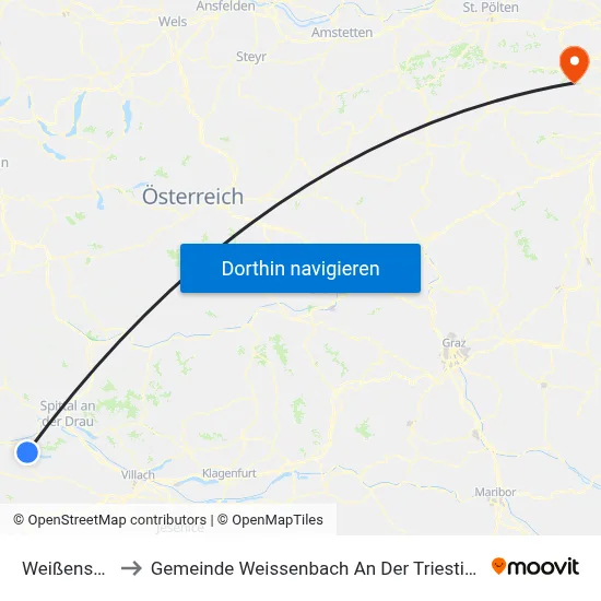 Weißensee to Gemeinde Weissenbach An Der Triesting map