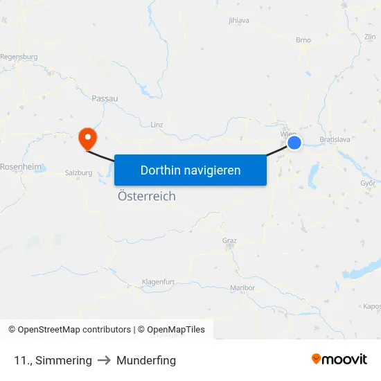 11., Simmering to Munderfing map
