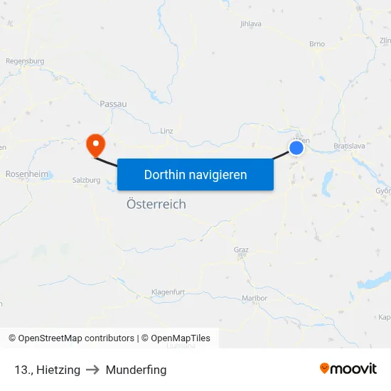 13., Hietzing to Munderfing map