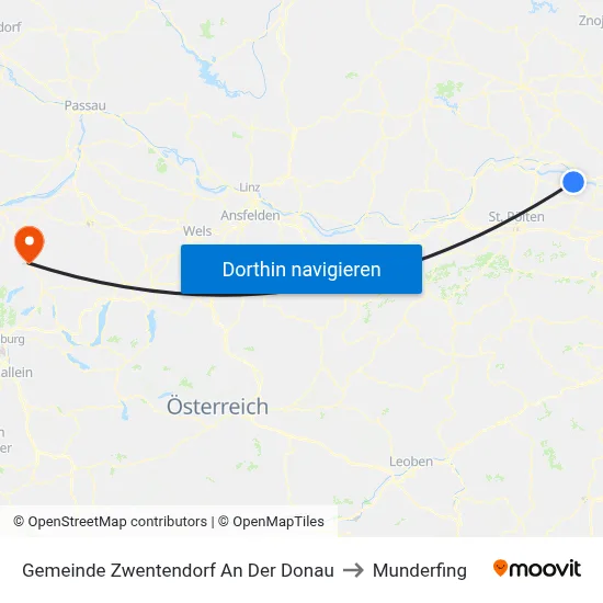 Gemeinde Zwentendorf An Der Donau to Munderfing map
