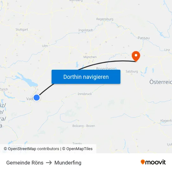 Gemeinde Röns to Munderfing map