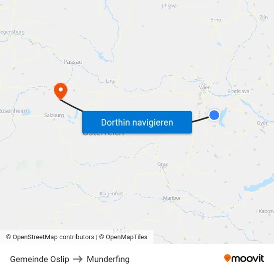 Gemeinde Oslip to Munderfing map
