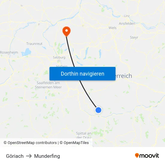 Göriach to Munderfing map