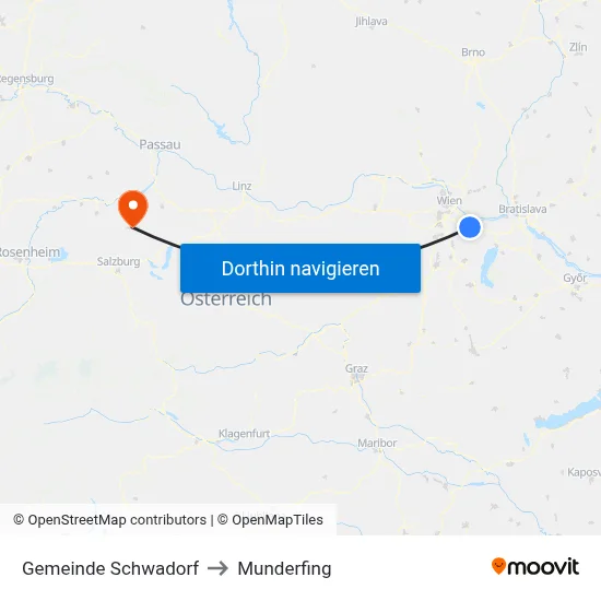 Gemeinde Schwadorf to Munderfing map
