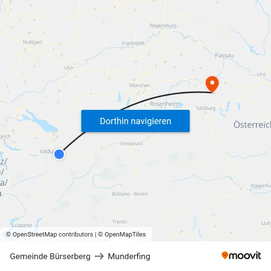 Gemeinde Bürserberg to Munderfing map