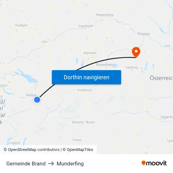 Gemeinde Brand to Munderfing map