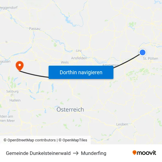 Gemeinde Dunkelsteinerwald to Munderfing map