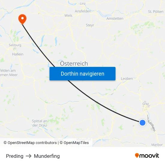 Preding to Munderfing map