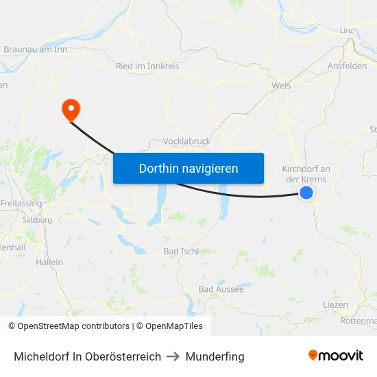 Micheldorf In Oberösterreich to Munderfing map