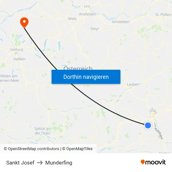 Sankt Josef to Munderfing map