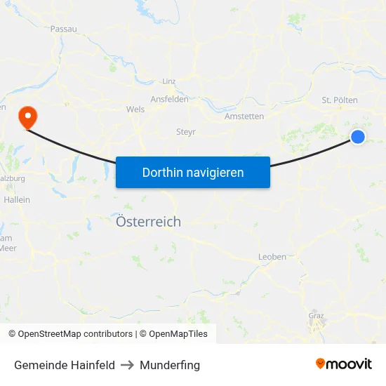 Gemeinde Hainfeld to Munderfing map
