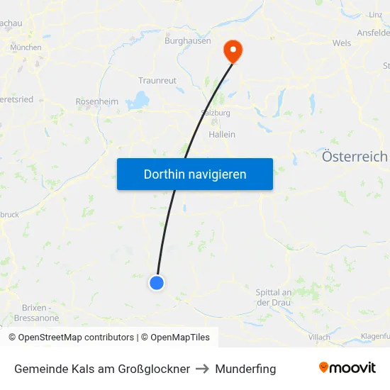 Gemeinde Kals am Großglockner to Munderfing map