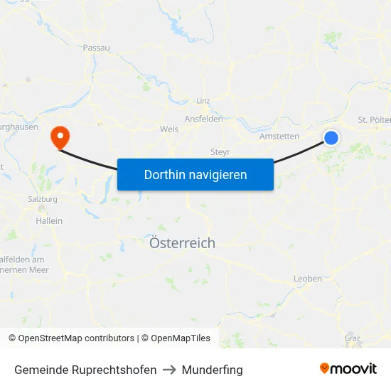 Gemeinde Ruprechtshofen to Munderfing map