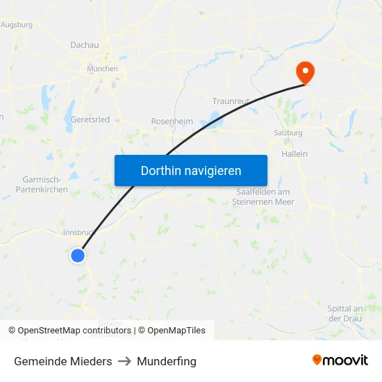 Gemeinde Mieders to Munderfing map