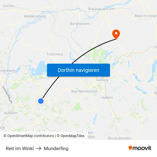 Reit Im Winkl to Munderfing map