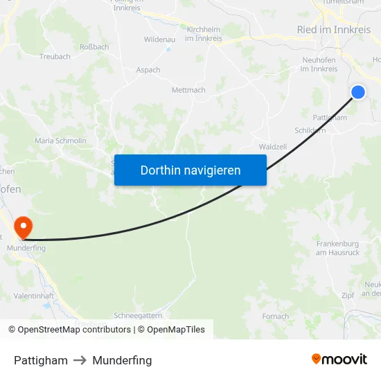 Pattigham to Munderfing map
