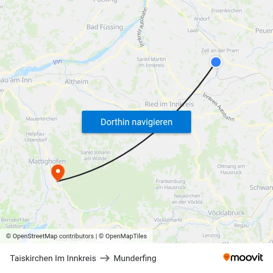 Taiskirchen Im Innkreis to Munderfing map