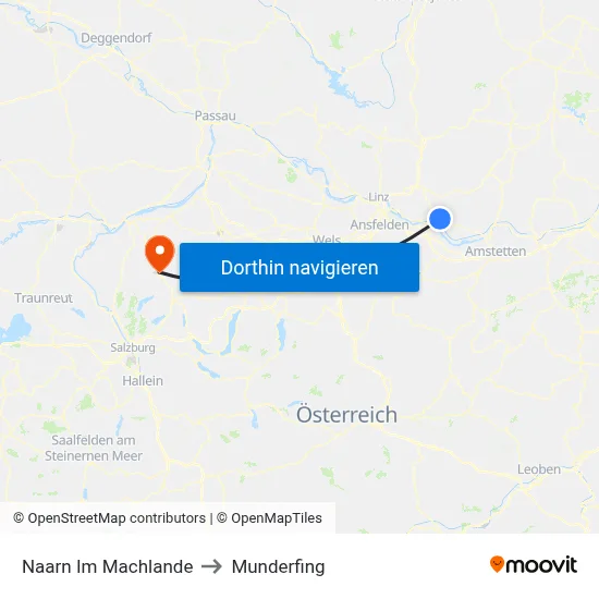Naarn Im Machlande to Munderfing map