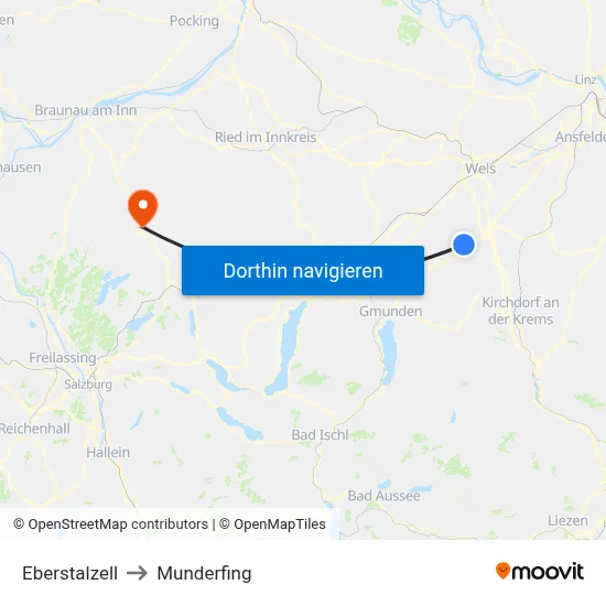 Eberstalzell to Munderfing map
