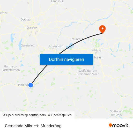 Gemeinde Mils to Munderfing map